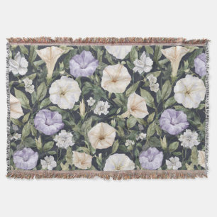 Paarse Lavendel Crème Petunia Bloemen Deken
