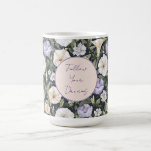 Paarse Lavendel Crème Petunia Bloemen Koffiemok