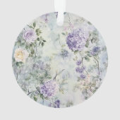 Paarse Lavendel Crème Roze Bloemige Bruidsdouche Ornament (achterkant)