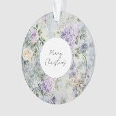 Paarse Lavendel Crème Roze Bloemige Bruidsdouche Ornament (voorkant)