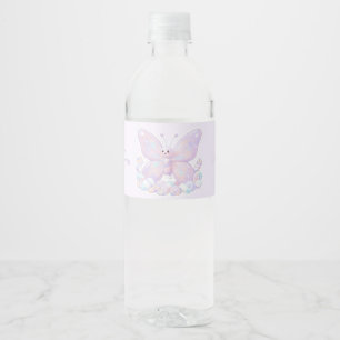 Paarse Lavendel Droom Vlinder Baby Shower Water Waterfles Etiket