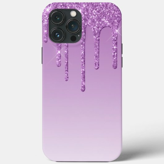 Paarse lavendel druppelglitter Case-Mate iPhone case (Achterkant)