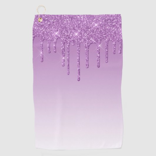 Paarse lavendel druppelglitter golfhanddoek (Voorkant)