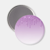 Paarse lavendel druppelglitter magneet (Voorkant / Achterkant)
