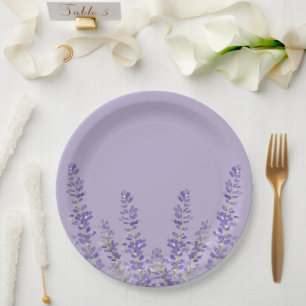 paarse lavendel Elegante Bloemen vrijgezellenfeest Papieren Bordje