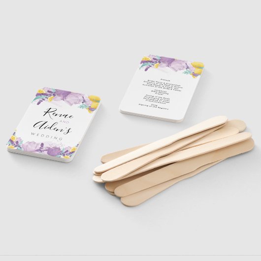 Paarse, lavendel en citroen programma hand fan handwaaier (Niet-gemonteerd)