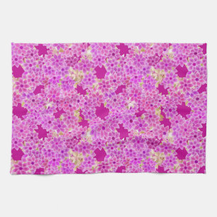 Paarse, lavendel- en pruimkleurige bloemen, pruimk theedoek