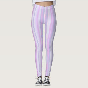 Paarse lavendel en roze gestripte Leggings