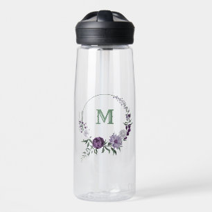 paarse lavendel en witte bloemen groen waterfles