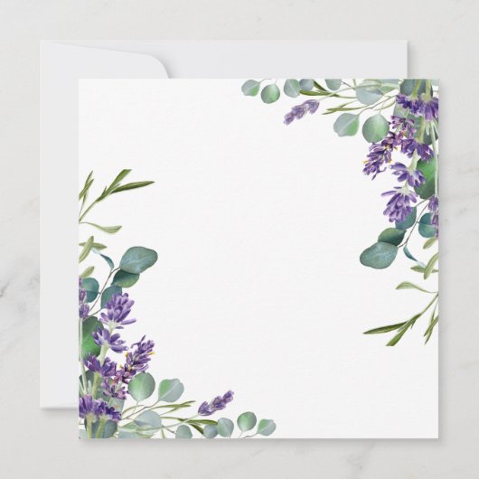 Paarse lavendel eucalyptus bruidsmeisje dank u bedankkaart (Achterkant)