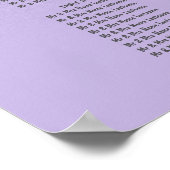 Paarse lavendel faux glitter ombre-zitplaat poster (Hoek)