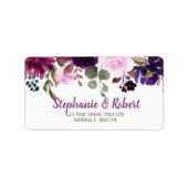 Paarse Lavendel Floral Boho Adreslabel Etiket (Voorkant)