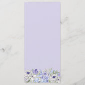 Paarse Lavendel Floral Border Dinner Menu (Achterkant)