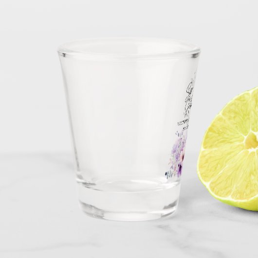 Paarse Lavendel Floral Vrijgezellenfeest Shot Glas (Links)
