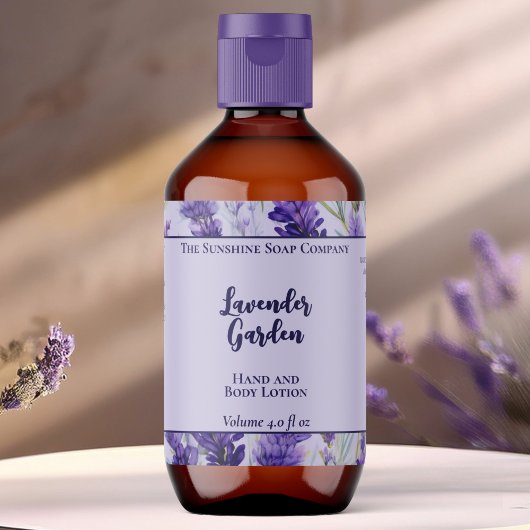Paarse Lavendel Garden Cosmetics Bottle Label