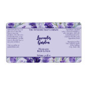 Paarse Lavendel Garden Cosmetics Bottle Label (Voorkant)