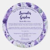 Paarse Lavendel Garden Cosmetics Jar Label (Voorkant)