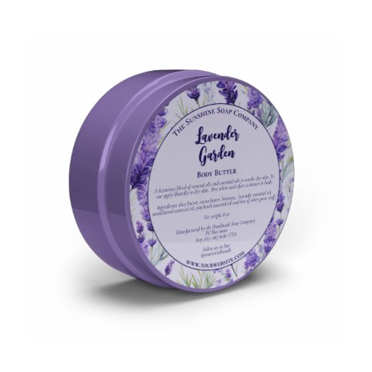 Paarse Lavendel Garden Cosmetics Jar Label
