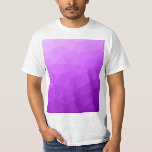 Paarse lavendel gradiënt geometrisch mesh patroon t-shirt (Voorkant)