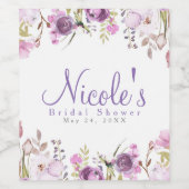 Paarse Lavendel Lila Bloemen Bruiloft Custom Wine Wijn Etiket (Enkel label)