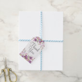 Paarse Lavendel Lila Waterverf Bloemenbruiloft Cadeaulabel (Met Touw)