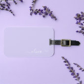 Paarse Lavendel Meisjesachtig Script Monogram Naam Bagagelabel