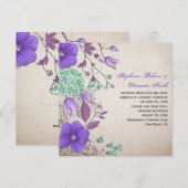  Paarse Lavendel Mint Wildflowers Bruiloften Kaart (Voorkant / Achterkant)