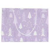 Paarse Lavendel Moderne Bomen Winterkerst Groot Cadeauzakje (Achterkant)