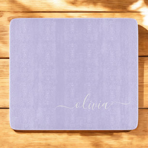 Paarse Lavendel Moderne Script Meisjesachtige Mono Snijplank