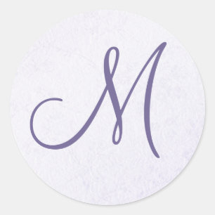 Paarse Lavendel Monogram Sticker