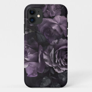 Paarse Lavendel Moody Rozen Floral Gothic iPhone 11 Hoesje