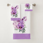 Paarse lavendel orchidee handdoek set (Insitu)
