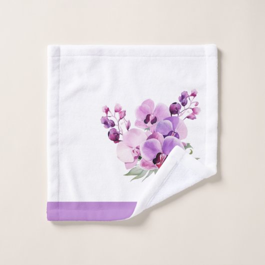 Paarse lavendel orchidee handdoek set (Wasdoekje)
