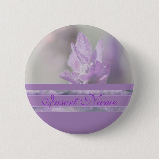 Paarse lavendel | Personaliseren Ronde Button 5,7 Cm (Voorkant)