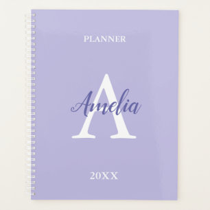 Paarse Lavendel Persoonlijke Monogram Planner