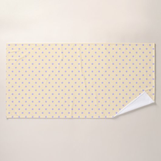 Paarse lavendel poka-stippen en geel badhanddoek (Badhanddoek)