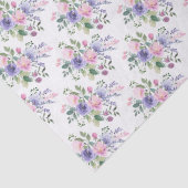 Paarse lavendel roze bloemen bruiloft tissuepapier (Detail)