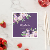 Paarse lavendel roze bloemen verjaardag servet (Insitu)