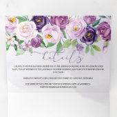 Paarse Lavendel Rozen *DIY* Kleurveranderingsscrip Drieluik Uitnodiging (Binnenzijde eerst)