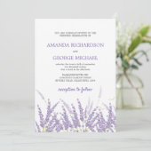 Paarse lavendel rustieke landelijke moderne bloeme kaart (Staand voorkant)