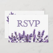 Paarse Lavendel Sering Bloem Bruiloft RSVP (Voorkant / Achterkant)