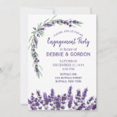 Paarse Lavendel Sering Bloem Bruiloft Verloving Kaart (Voorkant)