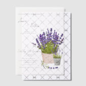 Paarse Lavendel Stems In Een Basket Bloemen Huweli Vellum Uitnodigingen (Offset (Uitnodiging))