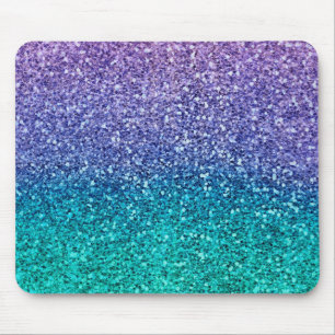 Paarse Lavendel & Turquoise Groen Glitter Muismat