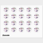 Paarse Lavendel & Violet Floral 3 Dank u Ronde Sticker (Vel)