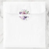 Paarse Lavendel & Violet Floral 3 Dank u Ronde Sticker (Tas)