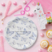 Paarse Lavendel Vlinders Verjaardag Papieren Bordje (Feest)