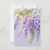 Paarse lavendel waterverf Bloemen Wisteria bruilof Kaart (Achterkant)