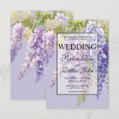 Paarse lavendel waterverf Bloemen Wisteria bruilof Kaart (Voorkant / Achterkant)