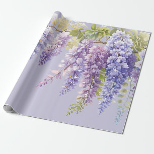 Paarse lavendel waterverf bloemenwisteria lila cadeaupapier